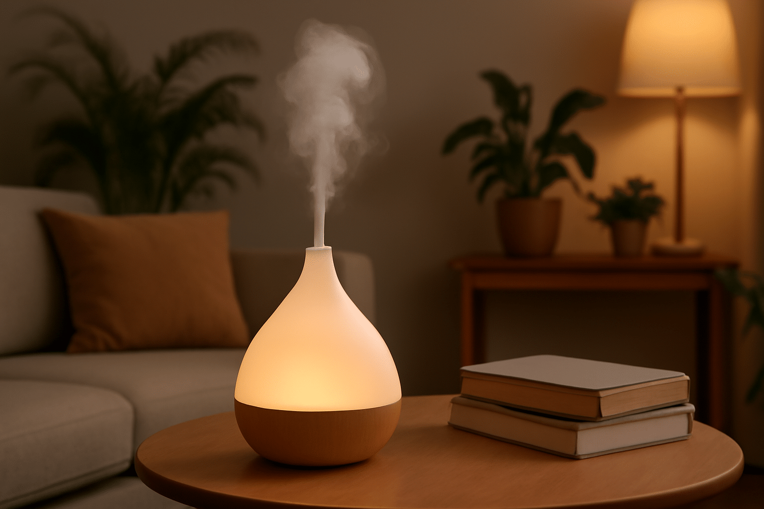 Diffuseur aromathérapie ultrasonique dans un salon