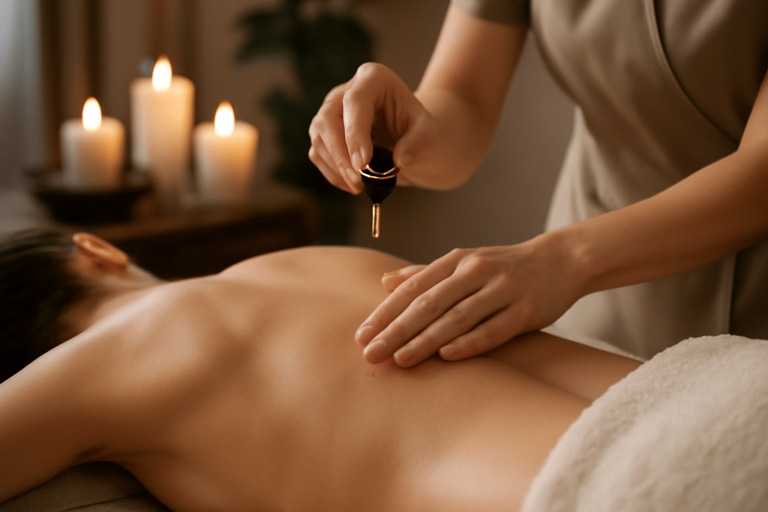 Massage aromathérapie application cutanée huile essentielle diluée
