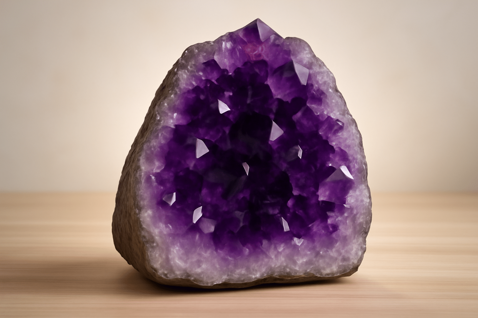 Géode améthyste violette aux vertus apaisantes