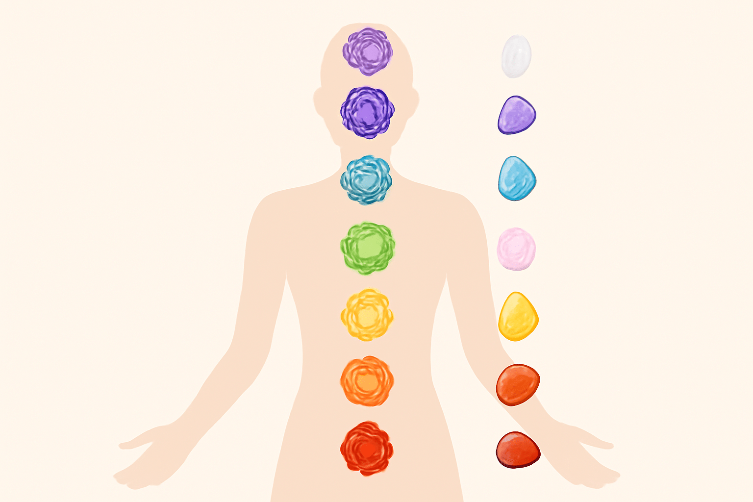 Les 7 chakras et leurs pierres correspondantes en lithothérapie