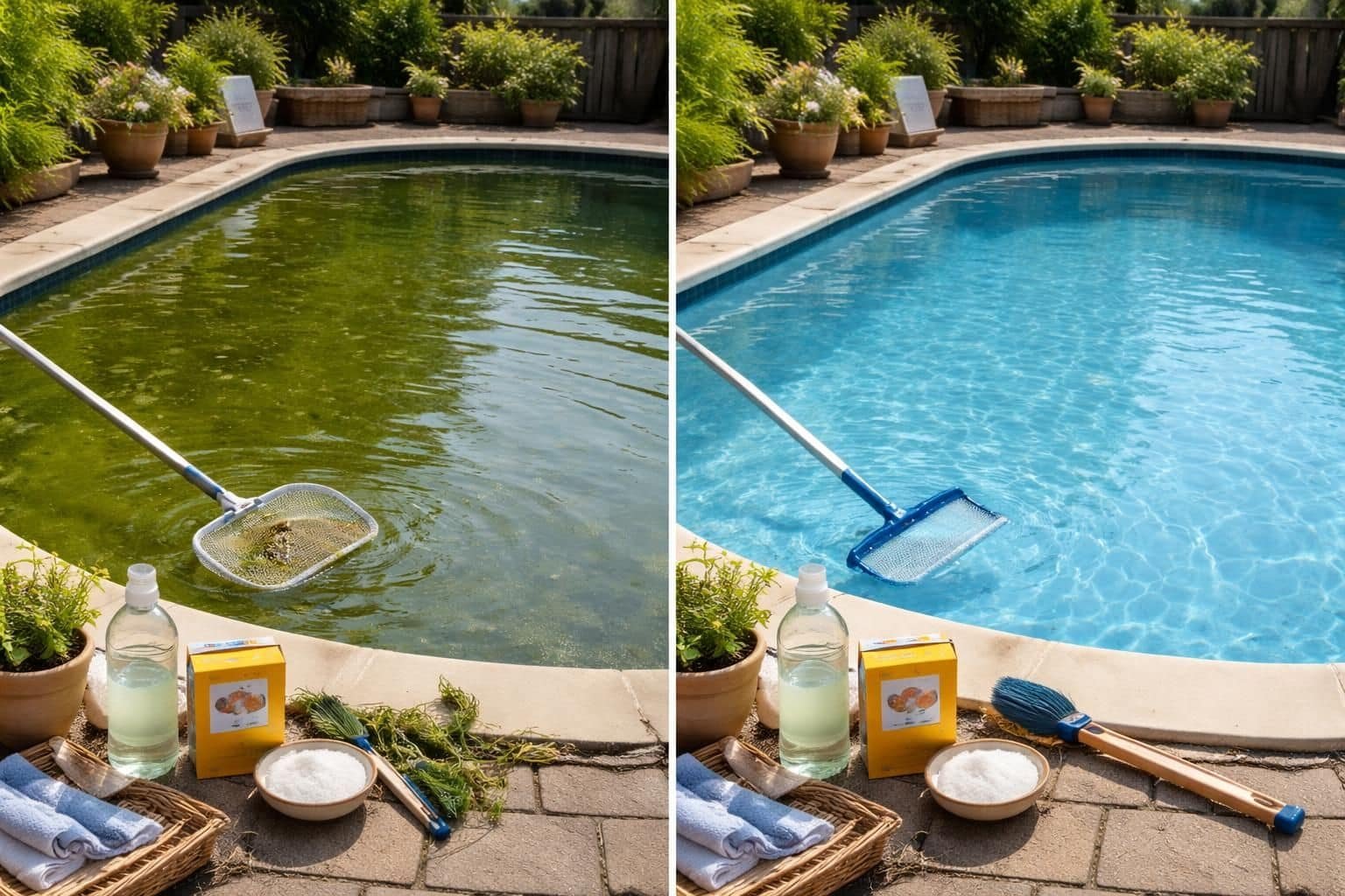 découvrez des remèdes de grand-mère efficaces pour éliminer l'eau verte de votre piscine et retrouver une eau claire et saine facilement.