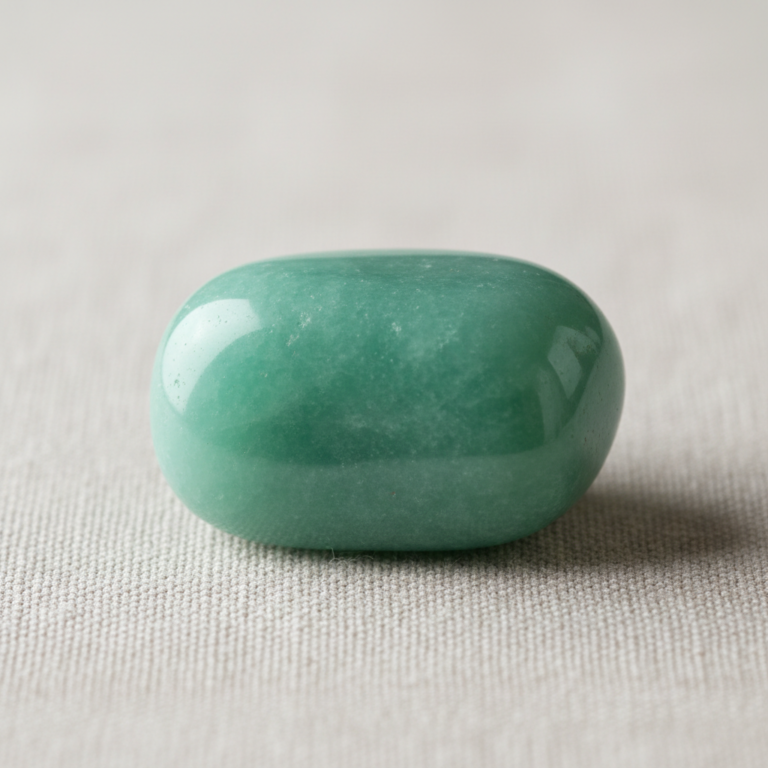 Chrysoprase polie vert pomme illustrant les vertus de cette calcédoine au nickel